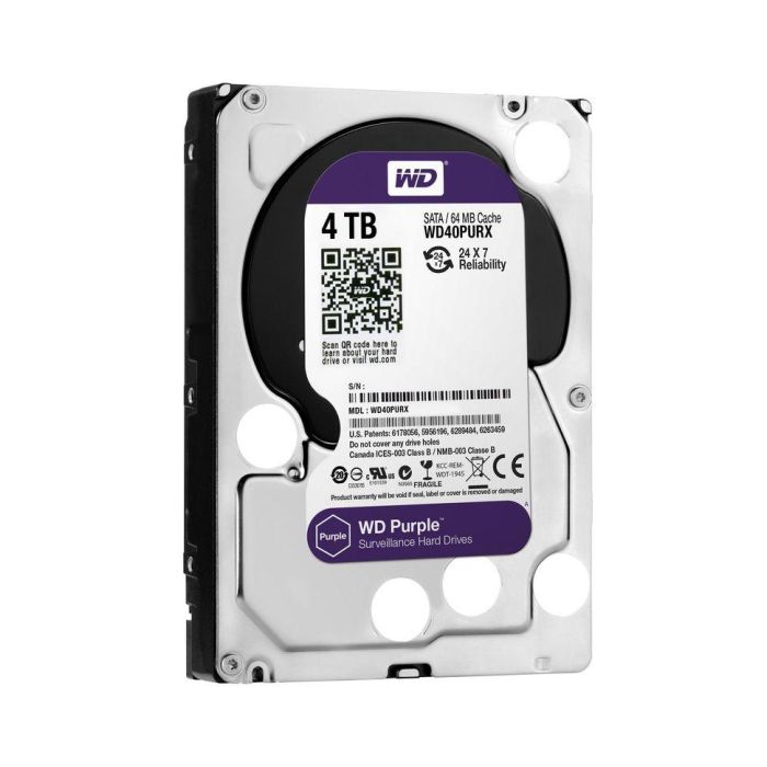 Western Digital Purple Disco Duro 4 TB 3.5" SATA 6Gb/s para Vigilancia 24/7 DVR NVR AllFrame 4K 5400 RPM 64MB 1 Western Digital Purple Disco Duro 4 TB 3.5" SATA 6Gb/s para Vigilancia 24/7 DVR NVR AllFrame 4K 5400 RPM 64MB 1