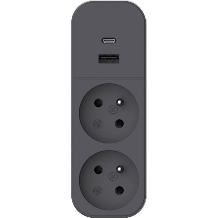 Quarx QUA4004282472421 Biplite: Enchufe Doble 2P 16A con Puertos USB-A y USB-C, Certificación NF 3 Quarx QUA4004282472421 Biplite: Enchufe Doble 2P 16A con Puertos USB-A y USB-C, Certificación NF 3