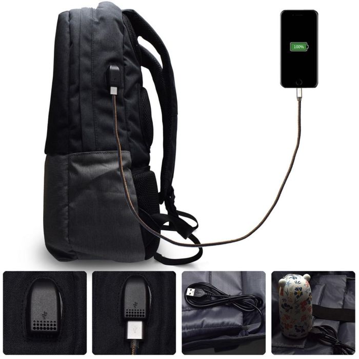 EWENT EW2529 Mochila Urbana para Portátil 17.3" Negra, Puerto USB Carga, Resistente al Agua, Compartimentos Organizadores y Tablet 1 EWENT EW2529 Mochila Urbana para Portátil 17.3" Negra, Puerto USB Carga, Resistente al Agua, Compartimentos Organizadores y Tablet 1