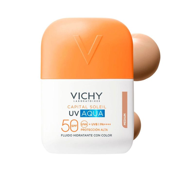 Vichy Capital Soleil UV Aqua Gel Fluido Hidratante Facial con Color SPF50 #Medium 50 ml - Protección Solar Alta UVA/UVB 2