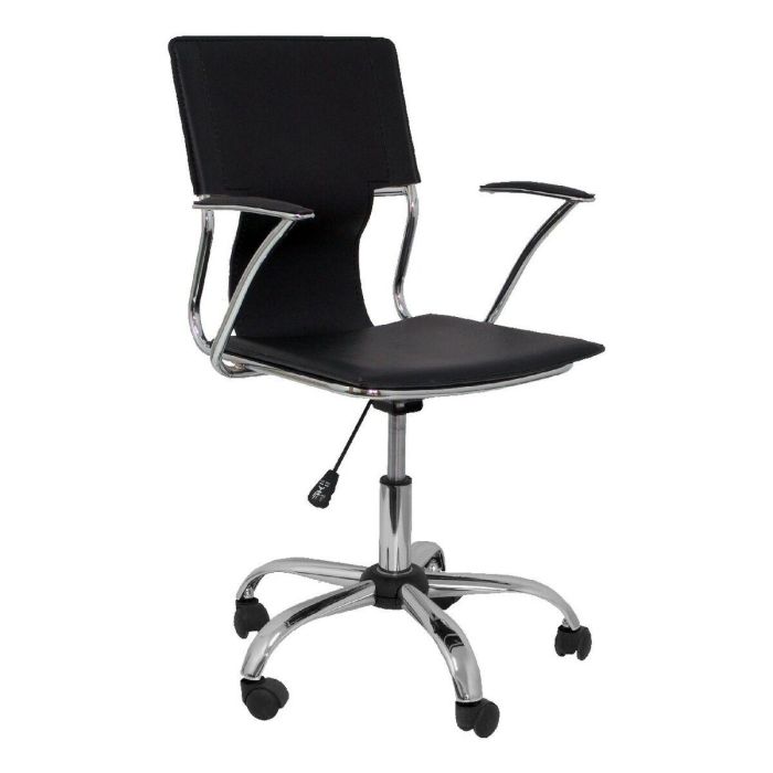 Piqueras Y Crespo Silla Bogarra Giratoria Brazos-F Chasis Cromado Tapizado Similpiel Negro Piqueras Y Crespo Silla Bogarra Giratoria Brazos-F Chasis Cromado Tapizado Similpiel Negro