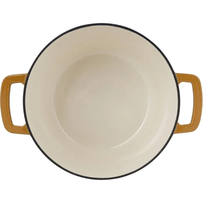 Cosy & Trendy Cacerola con tapa Hierro fundido esmaltado Ø24 cm 4,6 L Apta inducción Ámbar 1