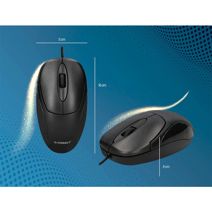 Q-connect Ratón Óptico 800 DPI USB Negro Con Cable 6