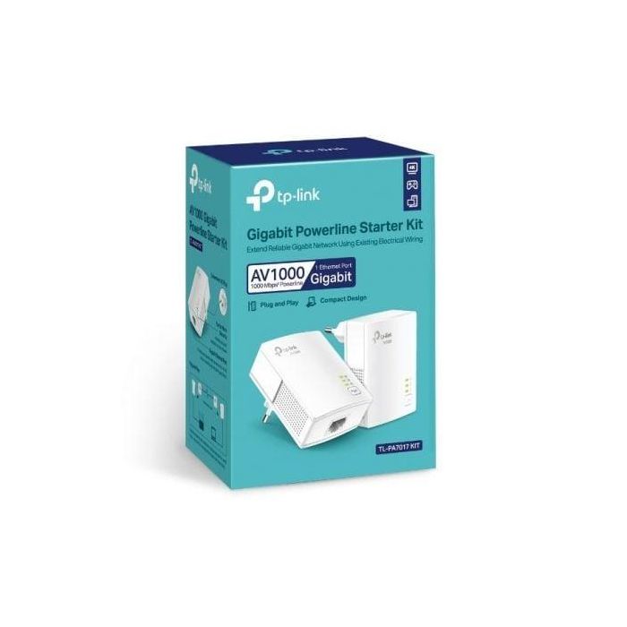 TP-Link TL-PA7017 KIT Adaptador Powerline PLC Gigabit Ethernet 1000 Mbps para Extender Red por Cable, Kit Doble, Blanco 4 TP-Link TL-PA7017 KIT Adaptador Powerline PLC Gigabit Ethernet 1000 Mbps para Extender Red por Cable, Kit Doble, Blanco 4