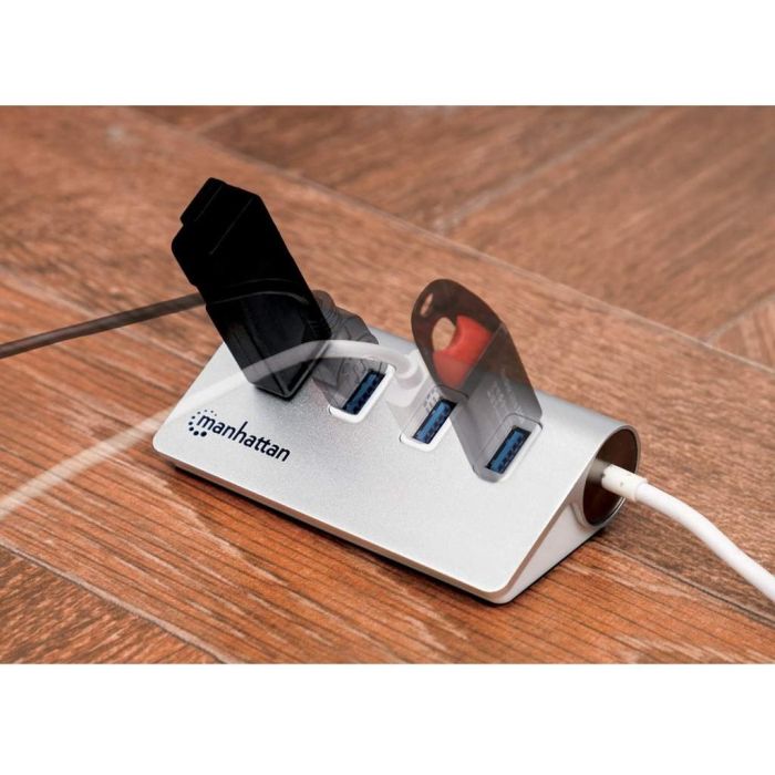 MANHATTAN 4-Port 4xUSB3.0 Alu Hub USB 3.0 de Aluminio 5 MANHATTAN 4-Port 4xUSB3.0 Alu Hub USB 3.0 de Aluminio 5