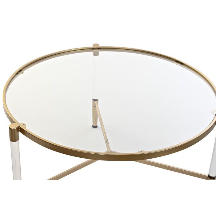 Mesa Centro Glam DKD Home Decor Dorado Transparente 87 x 50 x 87 cm 2 Mesa Centro Glam DKD Home Decor Dorado Transparente 87 x 50 x 87 cm 2