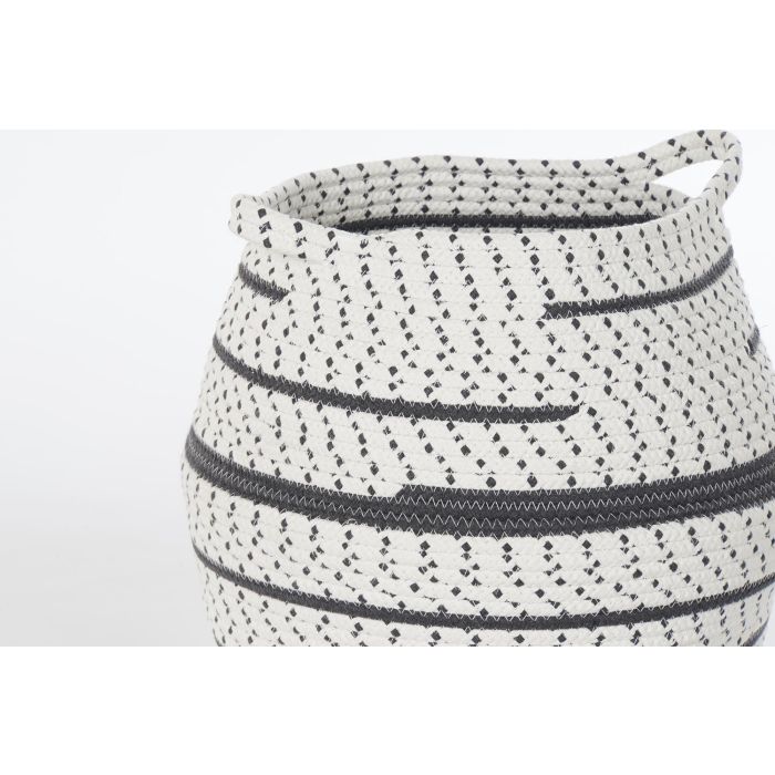 DKD Home Decor Cesta Boho Marron Gris Algodon Yute 40 x 40 x 40 cm Set de 2 1