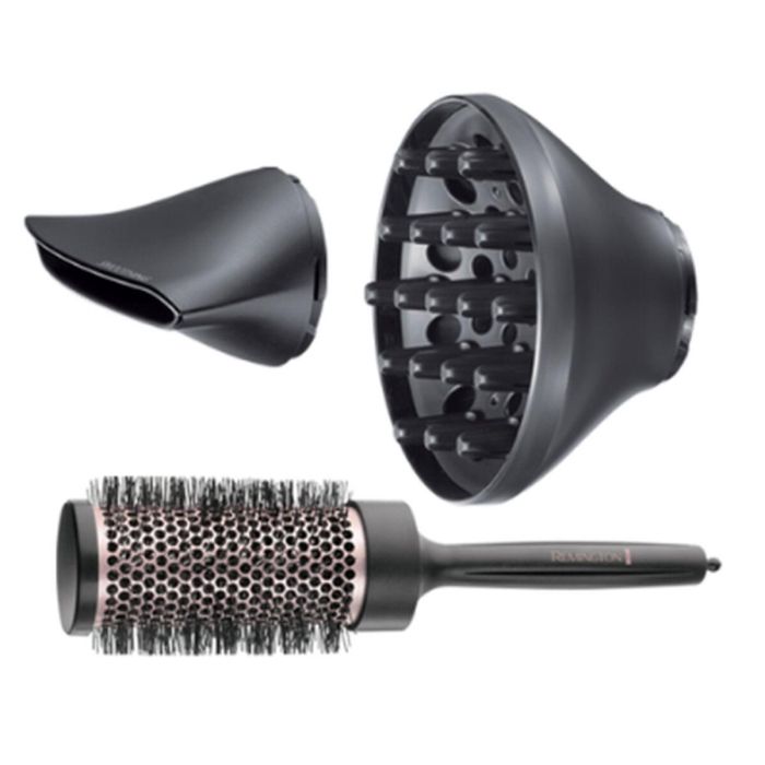 Set de peluquería Remington D5706, secador de pelo iónico Curl Confidence 2200W, cepillo de 45 mm, rejilla de cerámica, ligero, silencioso 2