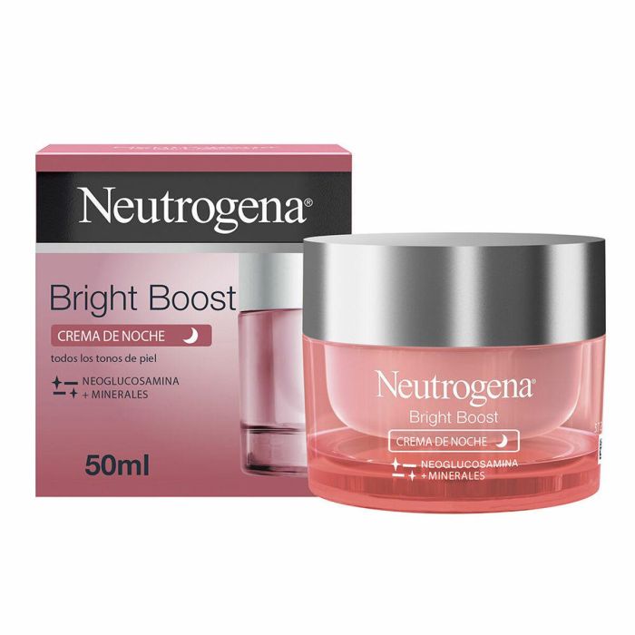 Neutrogena BRIGHT BOOST Crema Noche Tratamiento Facial Hidratante Antiarrugas y Antiedad con Neoglucosamina 50 ml [PR-0000816]