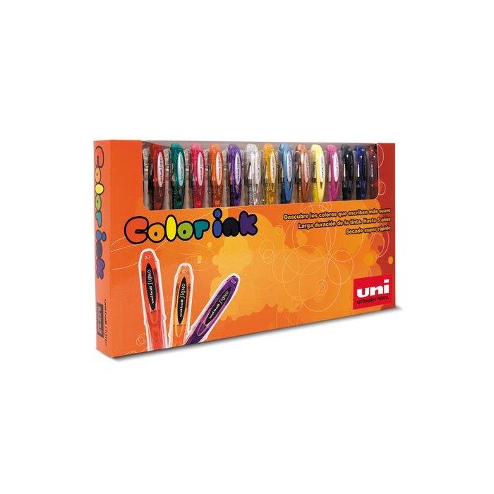 Uni-Ball Signo Um-12015P Bolígrafos Rollerball Estuche 15 Unidades Colores Surtidos