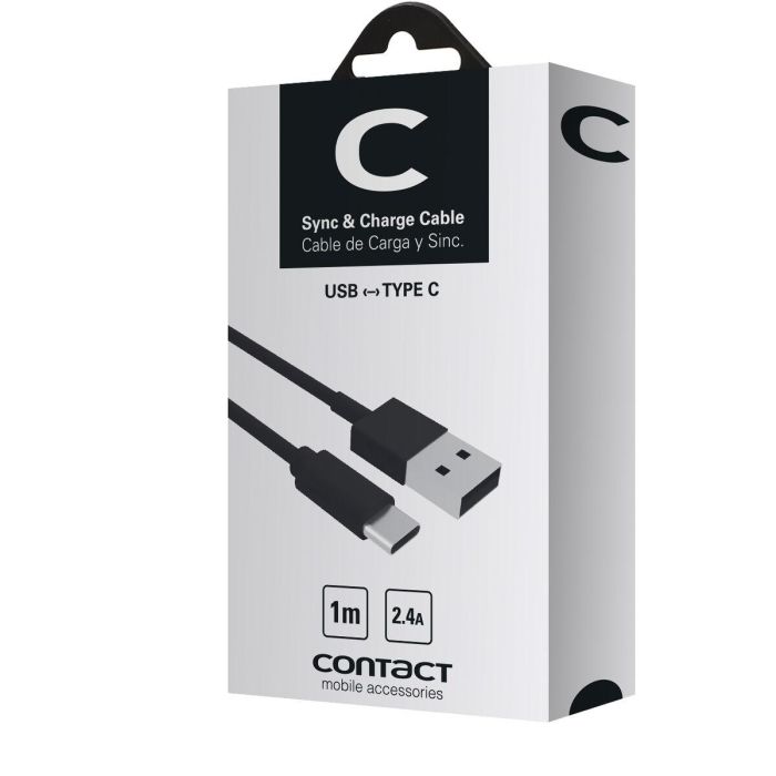 Cable USB A a USB C Contact (1 m) Negro 2