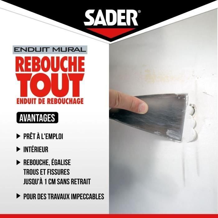 Sader Relleno de masa listo para usar para pared interior - 330 g - sin excavar ni agrietarse, llena hasta 1 cm 2