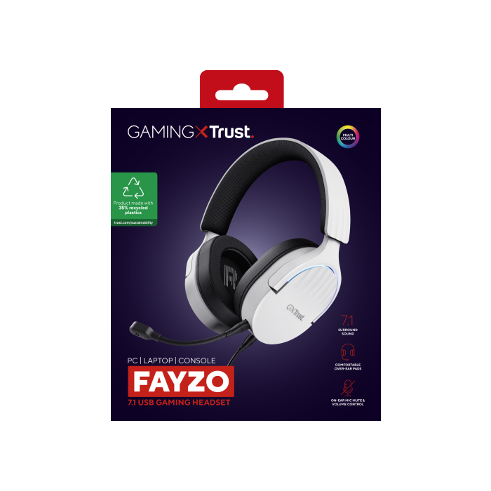 Trust GXT 490 FAYZO Auriculares Alámbricos Diadema para Motocicleta, USB tipo A, Negro y Blanco 7