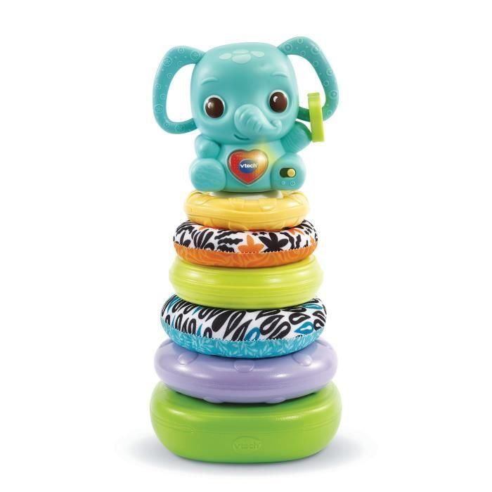 VTECH BABY Nino Baby Elephant Stacko 3 en 1: Torre de Apilamiento, Sonajero Electrónico y Juego de Montaje con Plástico de Origen Biológico Ecodiseñado 0 VTECH BABY Nino Baby Elephant Stacko 3 en 1: Torre de Apilamiento, Sonajero Electrónico y Juego de Montaje con Plástico de Origen Biológico Ecodiseñado 0