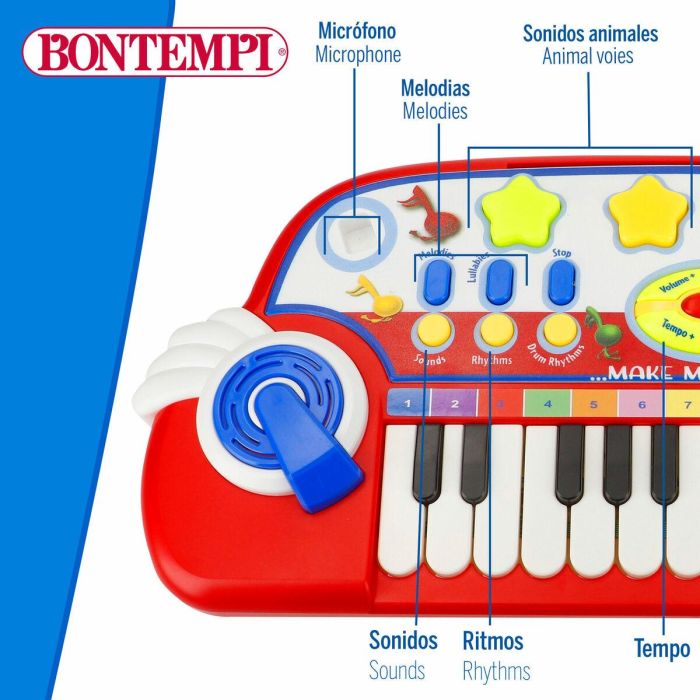 Piano Electrónico Bontempi 38 x 18 x 17 cm (6 Unidades) 4 Piano Electrónico Bontempi 38 x 18 x 17 cm (6 Unidades) 4
