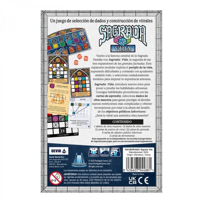 Devir Sagrada: Vida Expansión para Sagrada, Juego de Mesa, Segunda Expansión Grandes Fachadas, Temática Sagrada Familia, 1-4 Jugadores, 45 Minutos, 10+, Castellano 2