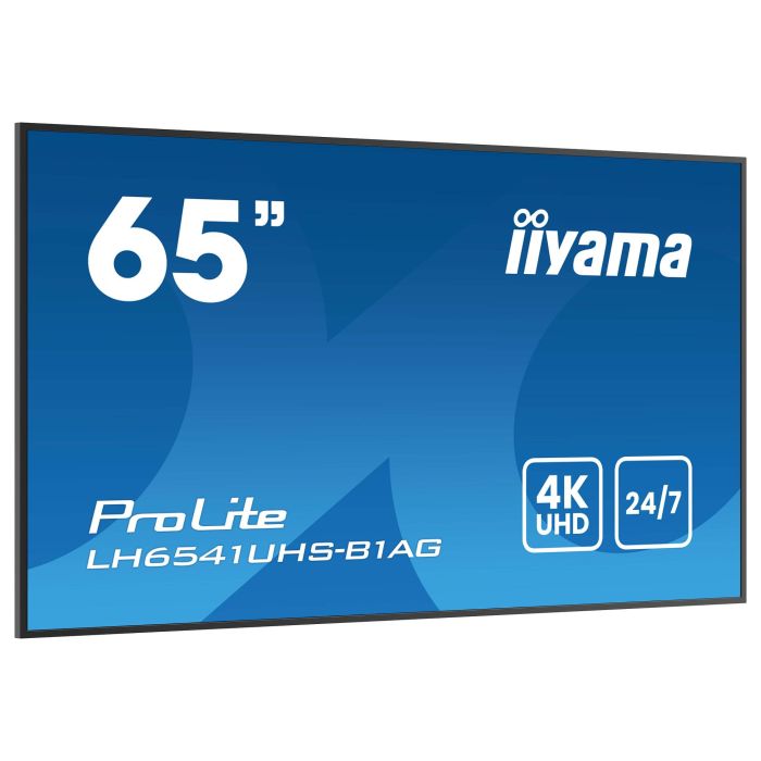 iiyama 65" 4K UHD IPS 3840x2160 25% Haze Monitor para Uso Profesional 24/7 Landscape y Portrait con Media Player USB