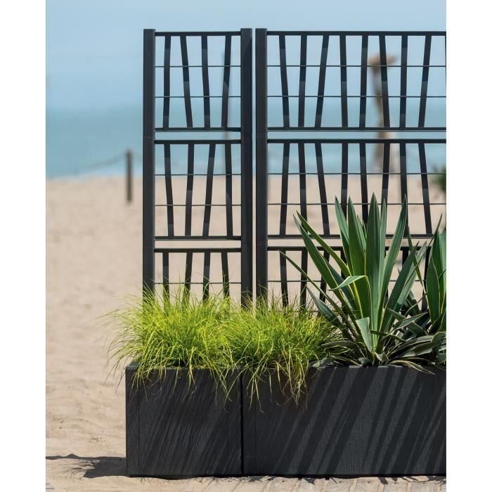 Stefanplast STE8003507688018 Jardinera Ethica Cuadrada con enrejado Grafito 38 L 5