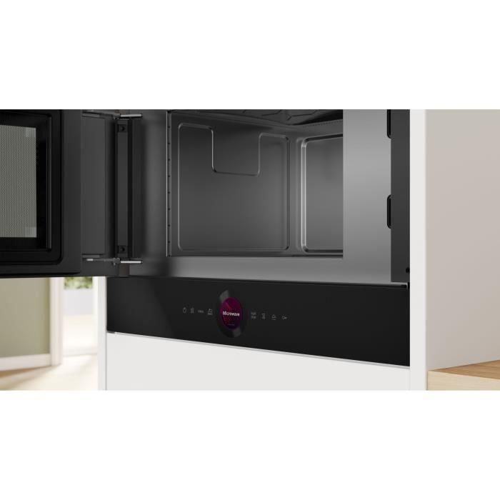 Microondas monointegrable - BOSCH SER8 - BFL7221B1 Negro - Volumen del horno: 21l - 1 modo de cocción - Al 382 x L 594 x P 318 mm 1