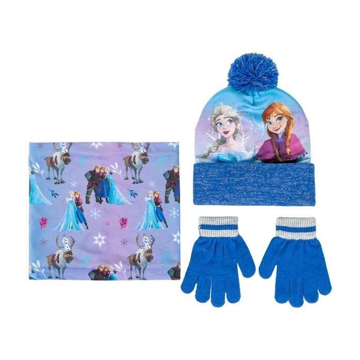 Conjunto 3 piezas snood frozen (gorro, braga cuello y guantes) 2/8 años.