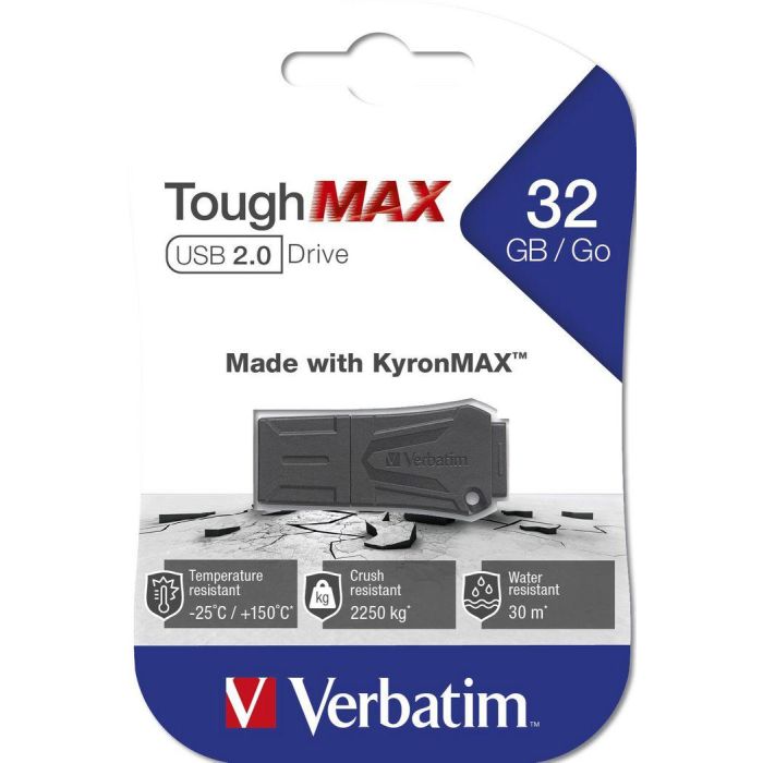 Verbatim ToughMAX, USB 2.0, 32GB, 46 x 20 x 9mm, 7g 3 Verbatim ToughMAX, USB 2.0, 32GB, 46 x 20 x 9mm, 7g 3