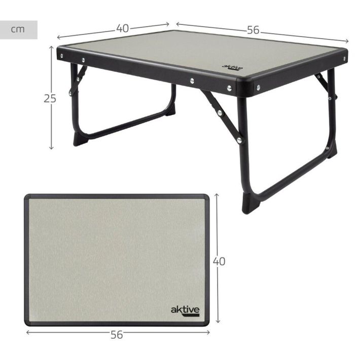 Mesa Plegable Aktive Camping Gris 56 x 25 x 40 cm (2 Unidades) 3 Mesa Plegable Aktive Camping Gris 56 x 25 x 40 cm (2 Unidades) 3