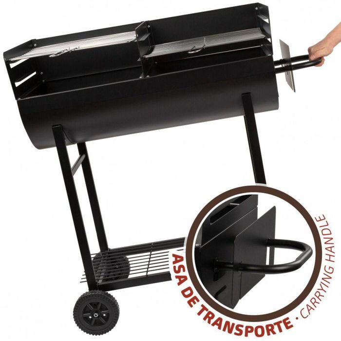 Barbacoa de Carbón con Ruedas Aktive Plástico Metal esmaltado 97 x 96 x 42 cm Negro 3