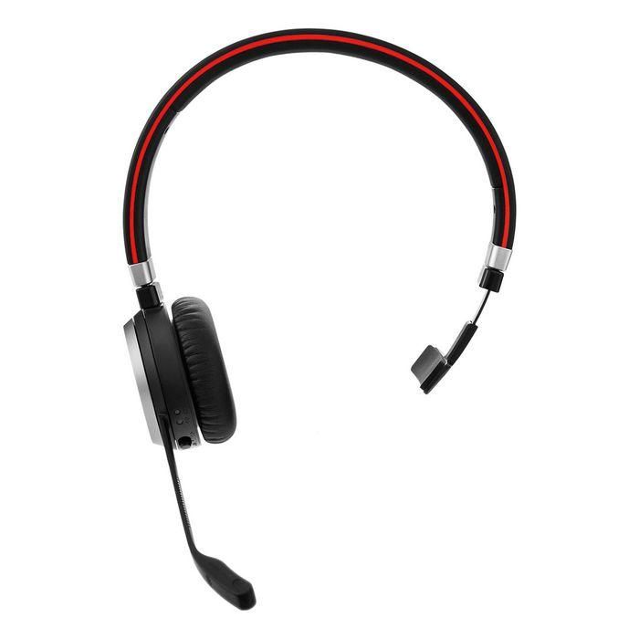 Jabra Evolve 65 SE MS Mono - Auricular Inalámbrico/Alámbrico On-Ear Mono headset para Llamadas/Música con Micrófono y Reducción de Ruido