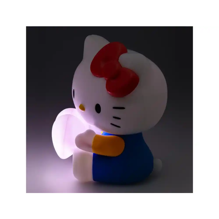Wondee Lámpara Sobremesa Hello Kitty con Corazón Rosa 16 cm, Decoración Sanrio, Iluminación con Pilas AAA