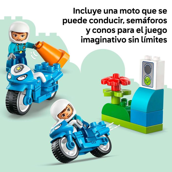 Lego Juego de construcción Moto de Policía Azul Duplo, Edad mínima recomendada: 18 meses 6