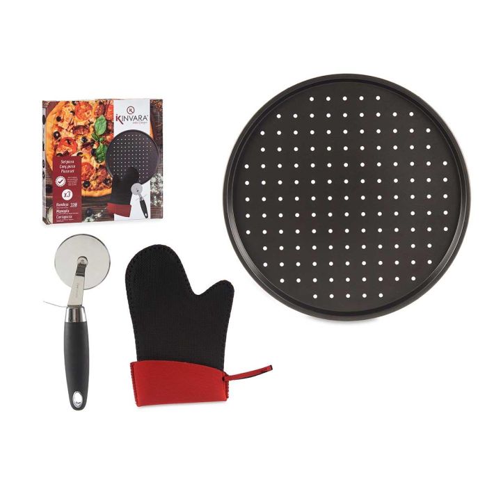 Kinvara Set Pizza - Molde, Manopla y Cortapizza - 33x33x2 cm (12 Unidades) 0 Kinvara Set Pizza - Molde, Manopla y Cortapizza - 33x33x2 cm (12 Unidades) 0
