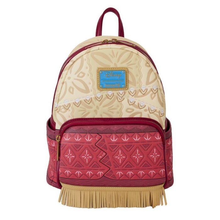Loungefly Mochila Moana Vaiana Disney, 26cm, Piel vegana, Tirantes ajustables, Compartimento principal con cremallera, Bolsillo frontal