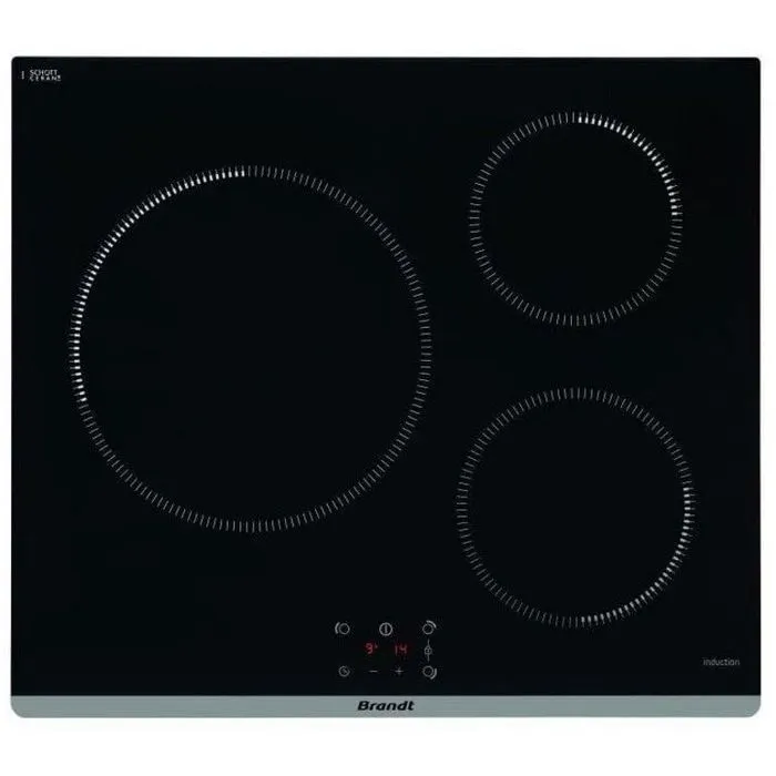 Brandt TI364B Placa de Cocción Independiente 3 Zonas 3600W L60 cm Negro 1 Brandt TI364B Placa de Cocción Independiente 3 Zonas 3600W L60 cm Negro 1