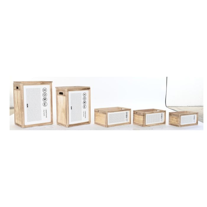 Cesta Ropa DKD Home Decor Natural Blanco 30 x 55 x 40 cm Set de 5 Cesta Ropa DKD Home Decor Natural Blanco 30 x 55 x 40 cm Set de 5