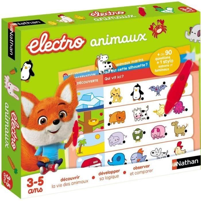 Nathan Electro Juego Electrónico Interactivo Animales Preguntas y Respuestas con Bolígrafo para Descubrir y Aprender Primeras Lecciones 2