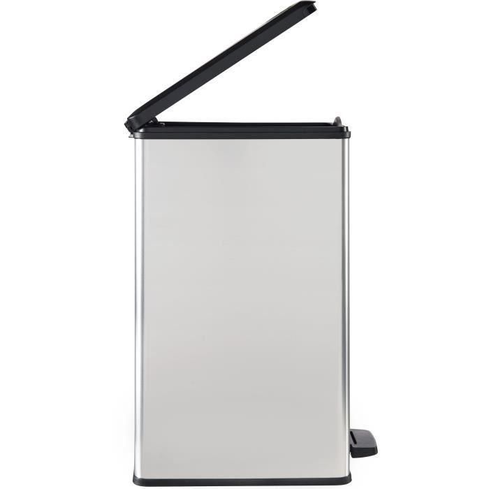 Curver CUR3253922340304 Papelera Slim Bin 40L, Ahorro Espacio, Gris Metalizado, 40x25x61 cm 2