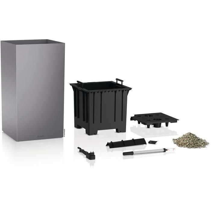 Macetero LECHUZA Canto Premium Column 40 - kit LED completo, plata metalizado 1 Macetero LECHUZA Canto Premium Column 40 - kit LED completo, plata metalizado 1