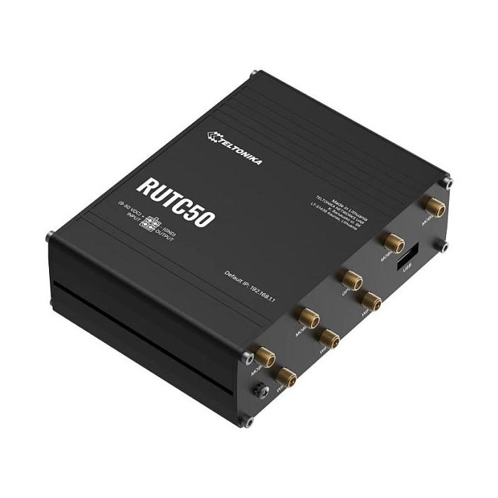 Teltonika RUTC50 Router Industrial 5G Wi-Fi 6 (802.11ax) Doble Banda Ethernet Negro