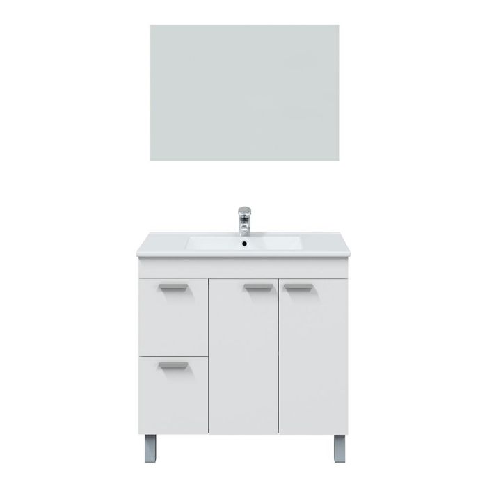 Mueble lavabo 80 2 puertas + 2 cajones + espejo aktiva 2