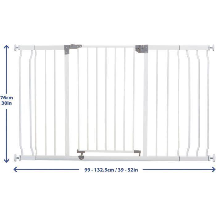 Barrera de seguridad - DREAMBABY - LIBERTY - 1 barrera + 2 extensiones - 126-132,5 cm - Blanco 1 Barrera de seguridad - DREAMBABY - LIBERTY - 1 barrera + 2 extensiones - 126-132,5 cm - Blanco 1