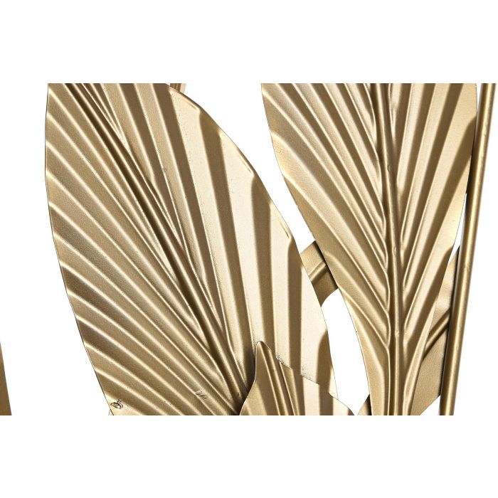 DKD Home Decor Decoración de Pared Tropical Dorado Metal Hojas Set de 2 Piezas 80 x 80 x 2 cm 2