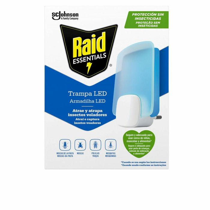 Raid Trampa LED Antiinsectos sin Insecticida para Mosquitos y Moscas - Aparato Eléctrico Silencioso con Recambio 0 Raid Trampa LED Antiinsectos sin Insecticida para Mosquitos y Moscas - Aparato Eléctrico Silencioso con Recambio 0