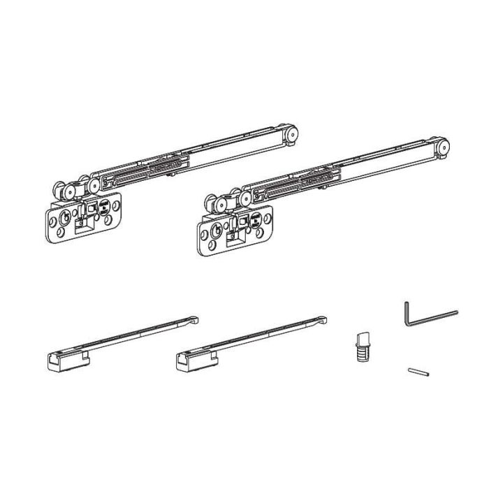TERNO Kit Herrajes Living Top para Puerta Corredera Interna Madera 15kg Amortiguado Muebles, Regulable, Espesor 16mm 2