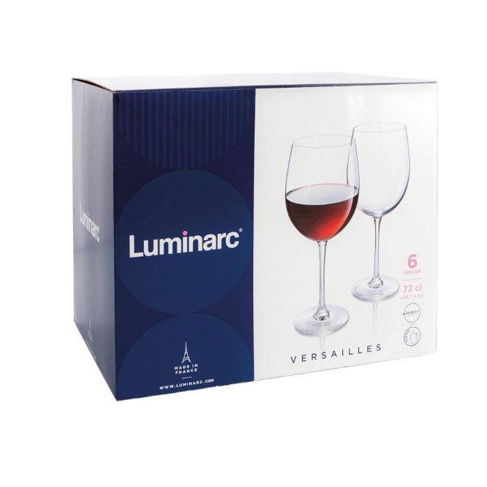 Luminarc Copas Vino Versailles Vidrio 72 cL - Caja 6 Unidades - Transparentes, Aptas Lavavajillas, Fabricadas en Francia 2 Luminarc Copas Vino Versailles Vidrio 72 cL - Caja 6 Unidades - Transparentes, Aptas Lavavajillas, Fabricadas en Francia 2