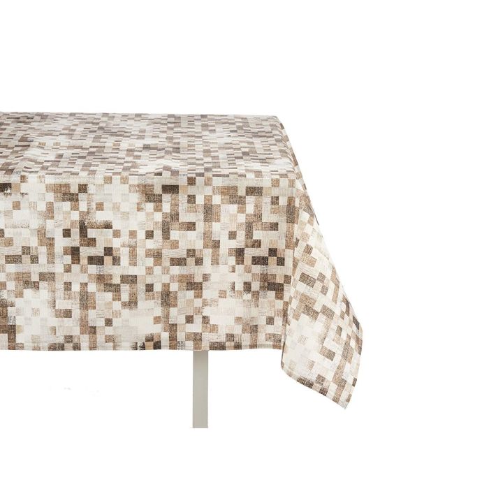 Kinvara Mantel Antimanchas Loneta Cuadros Beige 140x180 cm (Set de 6) 3