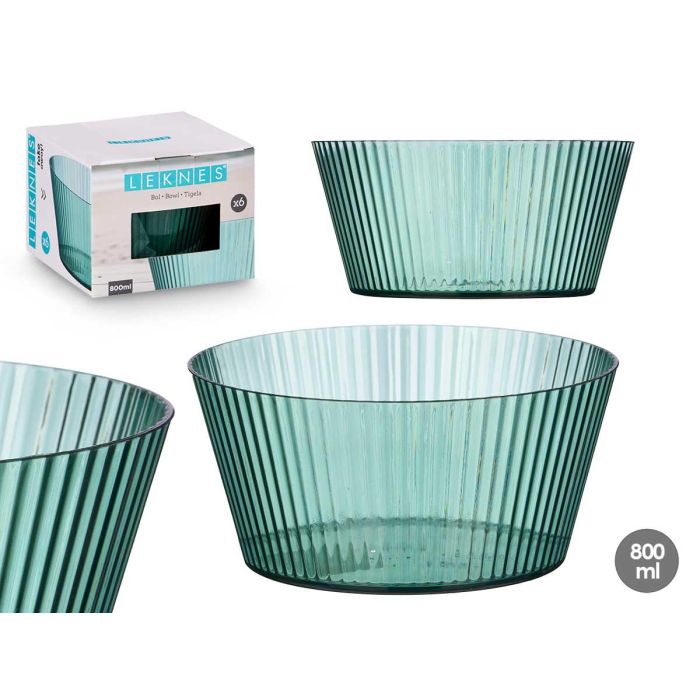 Bol Rayas Verde Peq 800 Ml Leknes 15X7CM (24 Unidades) Bol Rayas Verde Peq 800 Ml Leknes 15X7CM (24 Unidades)