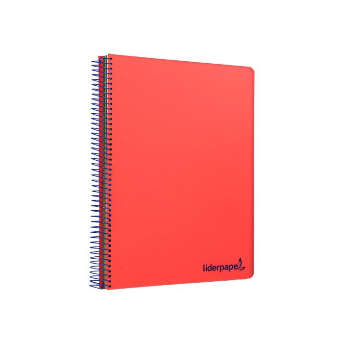 Cuaderno Espiral Liderpapel A5 Micro Wonder Tapa Plastico 120H 90 gr Cuadro 5 mm 5 Bandas 6 Taladros Color Rojo 4