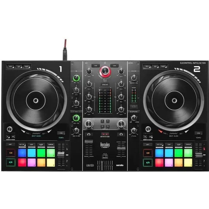 Hercules Controlador DJ Inpulse 500 DVS 4780909 para scratch digital Negro