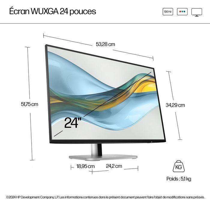 HP 524pn Monitor WUXGA 24 Pulgadas Series 5 Pro, Claridad Visual Mejorada, Confort Ajustable, Diseño Moderno y Libre de PVC 12