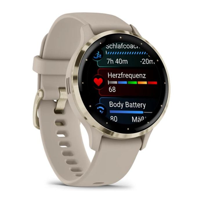Garmin Venu 3S french gray/softgold Reloj Inteligente con GPS y Monitor de Actividad AMOLED Pantalla Táctil 1.2" Unisex Sumergible 2